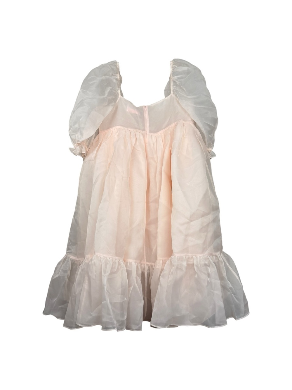 Selkie Pink Sheer French Puffy Midi Dress - Picture 4 of 7